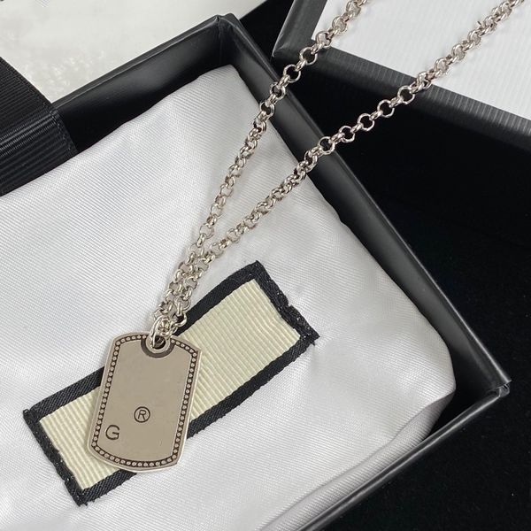 Top-quality retro silver letter necklaces for couples, stylish hip hop fashion chains