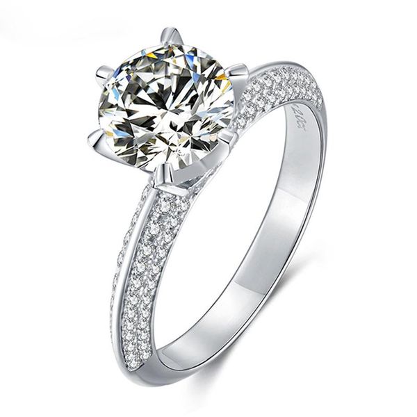 Trendy 925 sterling silver women's moissanite engagement rings with 2 S D color, high-quality party jewelry gift featuring a cluster design