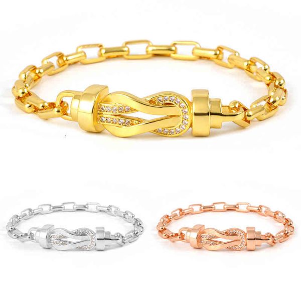 Trendy copper-gold plated women's bangles bracelet featuring horseshoe design in 8 styles and three color options