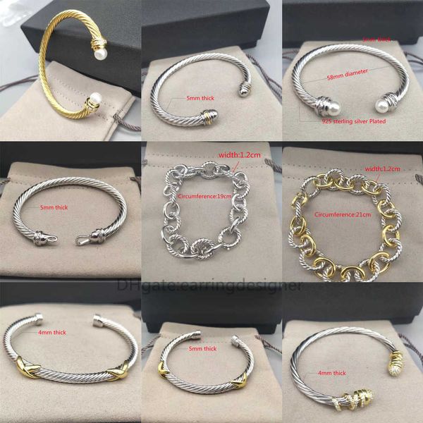 Trendy gold charm bracelets for men and women, featuring twisted wire designs and versatile hemp styles in platinum plating