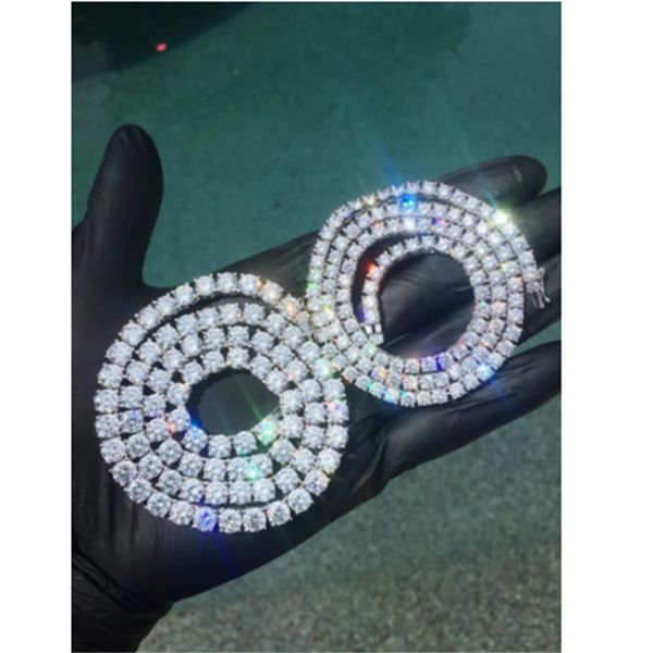 Trendy tennis necklace in 3/4/5/6mm sizes with AAAAA cz stones, available in white gold color for party, wedding, or hip-hop style jewelry for women and men