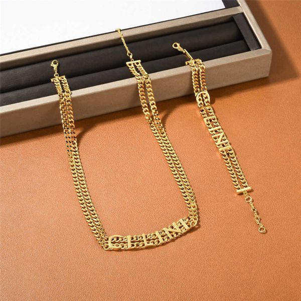 Triumphal Arch Series CE Brass Plated 18k True Gold Wide Cut Out Bracelet Fashion Ins Style Collar Necklace for Women