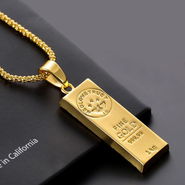 Trust in M gold with this stylish Australian 1kg 999.99 fineness 18k gold bar pendant necklace, a trendy hip hop jewelry piece popular in Europe and America