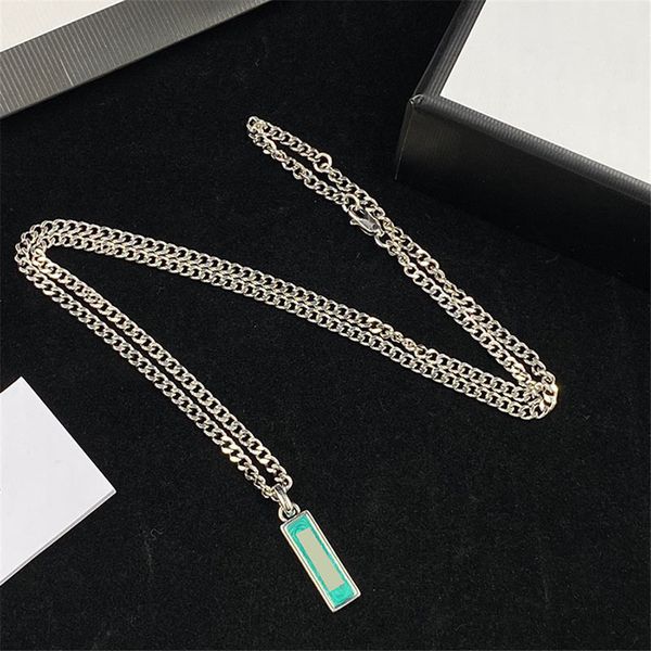 Turquoise women's necklace with small rectangular pendant featuring a flow liner design, adjustable for perfect fit