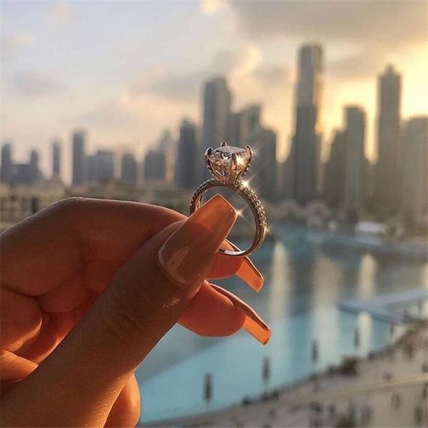 Victoria Ins Sparkling Luxury Jewelry Real 925 Sterling Silver Cushion Shape White Topaz CZ Diamond Gemstones Women Wedding Band Ring Gift