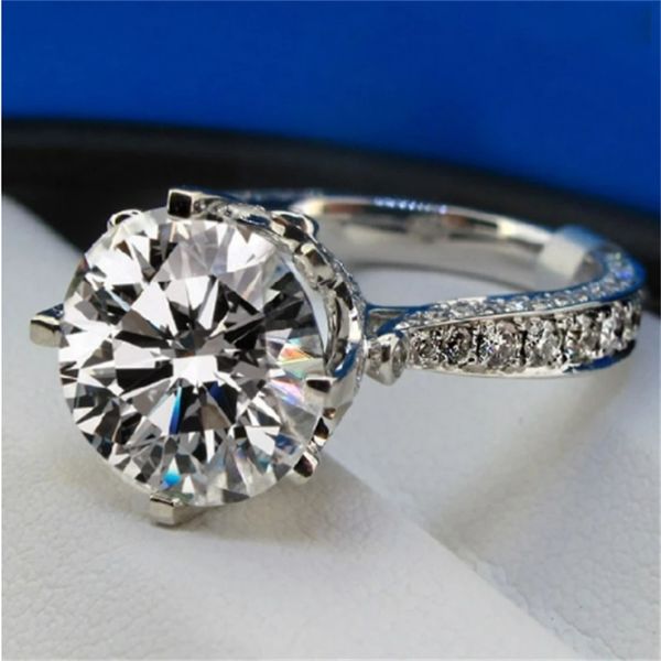 Vintage 3ct lab diamond ring in 925 sterling silver, a stunning bijou engagement or wedding band for women, perfect as bridal statement jewelry for parties