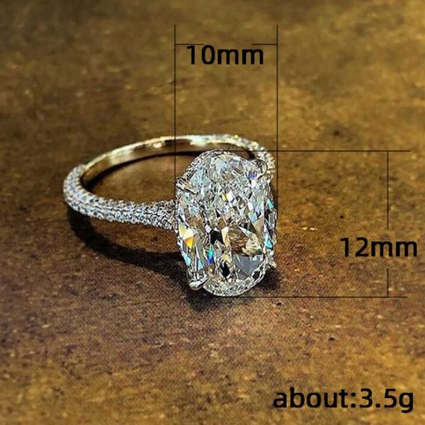 Vintage oval-cut 4-carat lab diamond promise ring crafted in genuine 925 sterling silver, perfect for women's engagement or wedding jewelry