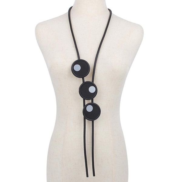 Vintage round bead choker necklace with black chain and gothic pendant for women, wholesale body jewelry accessories