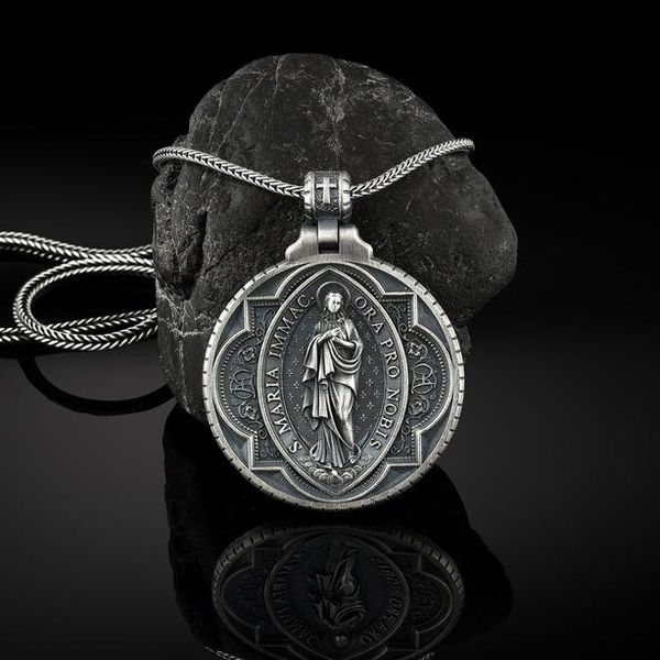 Virgin Mary Catholic Style Men's and Women's Sweater Chain Pendant Necklace