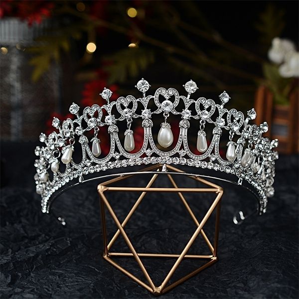 Wedding Hair Jewelry Baroque Crystal Pearl Bridal Tiaras Diana Crown Pageant Diadem Bride Headband Accessories Tiara De Noiva 220831

Baroque pearl crystal bridal tiara headpiece with crown design ...