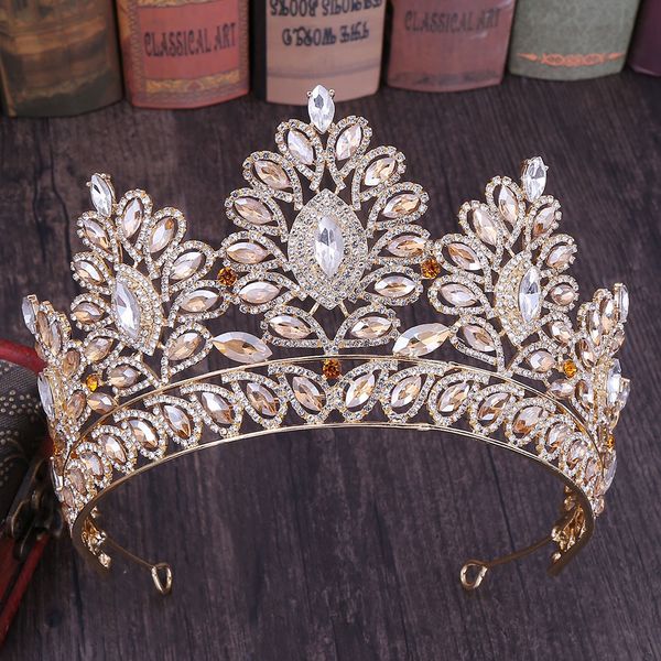 Wedding Hair Jewelry Big Baroque Crystal Tiaras Wedding Crown for Brides Women Hair Accessories Headpieces Princess Pageant couronne mariage