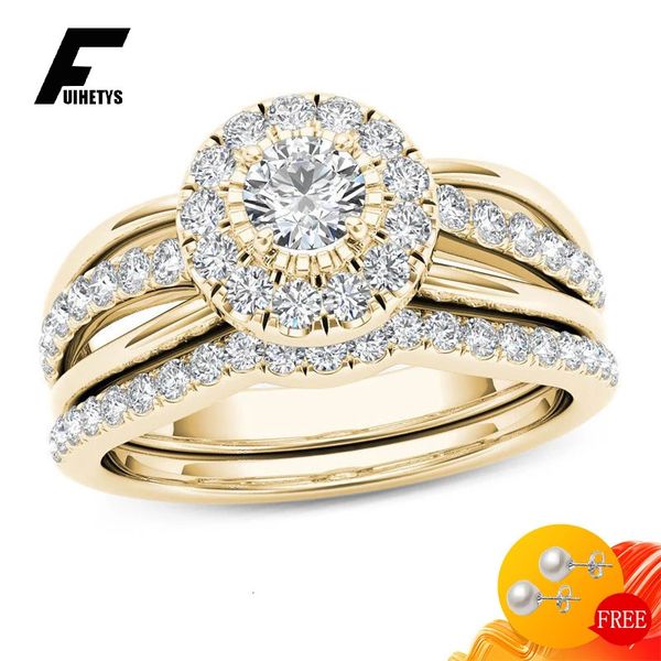 Wedding Rings Trendy 925 Silver Jewelry Ring Round Shape Zircon Gemstone Finger Rings for Women Wedding Engagement Party Accessory Gold Colo

Fashionable 925 silver wedding rings with round zircon stones, elegant finger rings for women's engagement and party occasions in gold tone
