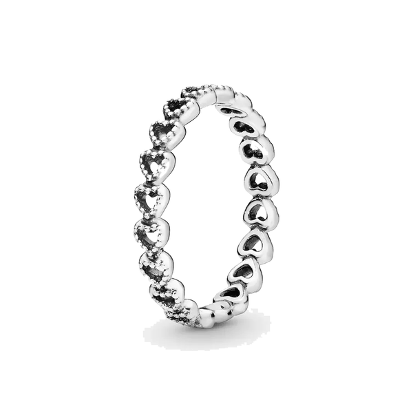 Women's 925 Silver Heart Ring Band, Romantic Jewelry for Engagement or Gift