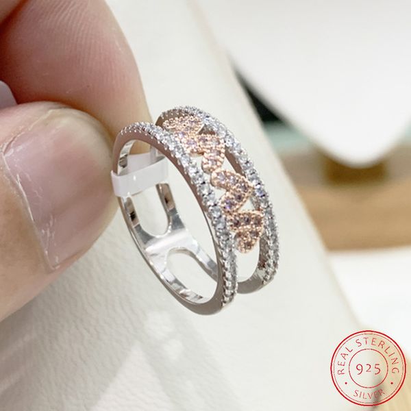Women's elegant rose gold heart ring in 925 sterling silver, perfect for weddings, engagements, or as a thoughtful jewelry gift