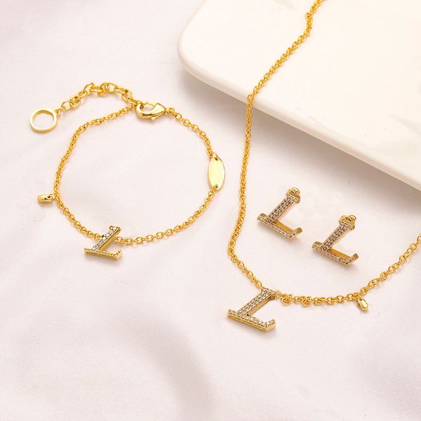 Women's gold-plated crystal geometric earrings, bracelets, and necklace set for weddings and parties
