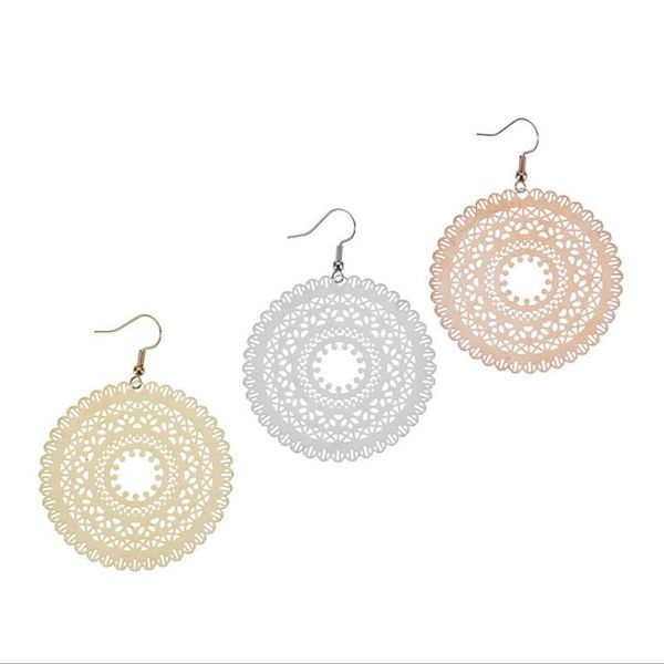 Women's round circle hoop huggie earrings GSFE008, stylish national-inspired DIY jewelry gift