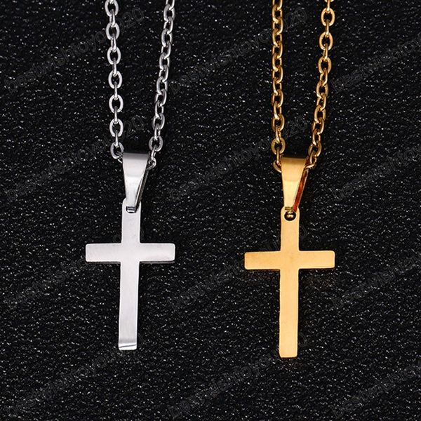 Women's stainless steel cross pendant necklace, a Christian jewelry piece for prayer and faith