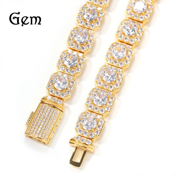 Zircon Row 18k Diamond Jewelry Men's Hip Hop Necklace Rock Sugar Multi Size Rap Accessories